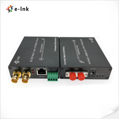 12G-SDI to Fiber Converter with Gigabit Ethernet plus 2Ch Backward RS485 for HDTV