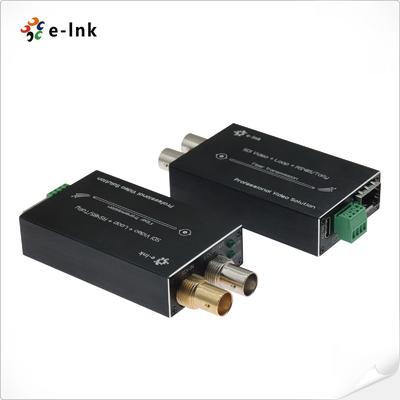 Mini-type 3G-SDI to Fiber Converter with Tally & Reverse RS485 over a 3G/HD-SDI loop output