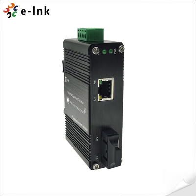 Mini Industrial  PoE+ Media Converter between 10/100/1000BASE-T and 1000BASE-X Fiber