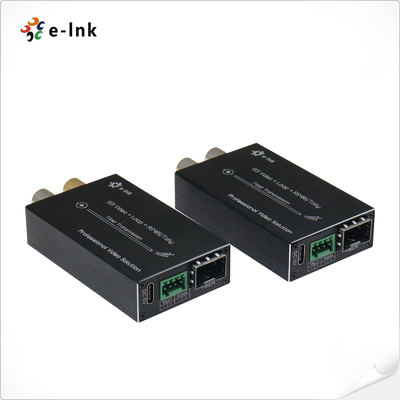 Mini Fiber Converter for 3G/HD-SDI Video with Reverse RS485 & Loop Output