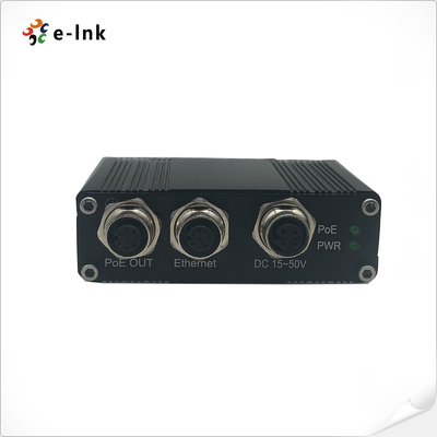 Industrial PoE Injector with M12 Connectors, EN50155 Certification, 12-48V DC