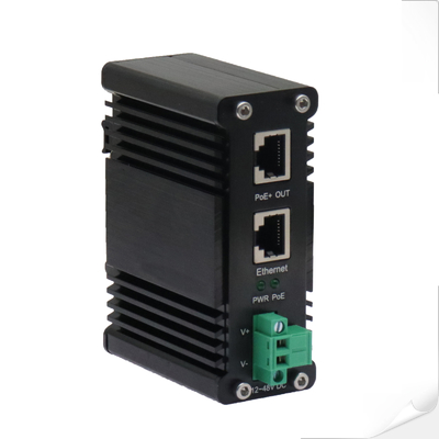Hardened Gigabit PoE Injector compliant with IEEE 802.3 at, 12~48VDC Input over 100m Distance