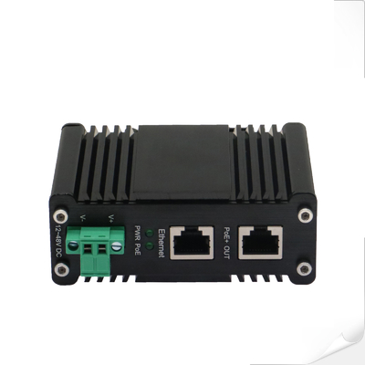 Hardened Gigabit PoE Injector compliant with IEEE 802.3 at, 12~48VDC Input over 100m Distance