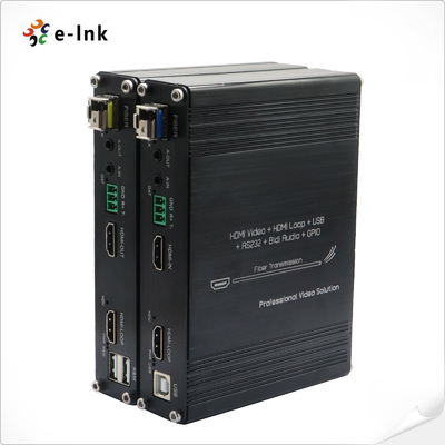 Fiber Optic HDMI Extender with KVM, RS232 & External Audio Function