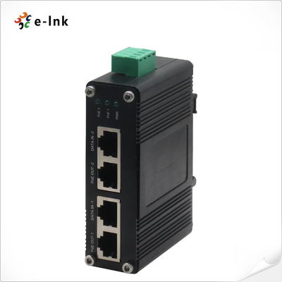 Industrial PoE Injector with 2 Gigabit Ports and 12~48VDC Wide Input