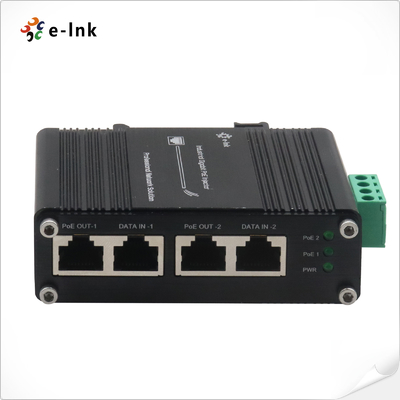 Industrial PoE Injector with 2 Gigabit Ports and 12~48VDC Wide Input