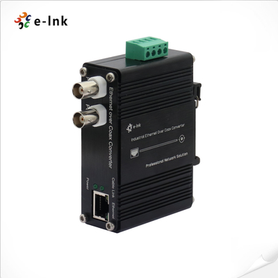 DIN-Rail Industrial 10/100Base-TX Ethernet over Coax Extender