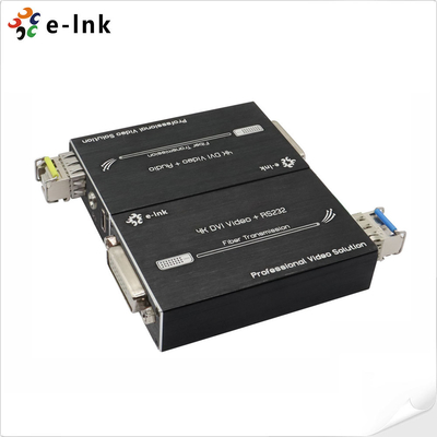 Mini 4K DVI Fiber Optic Extender with Audio Up to 80km Transmission Range
