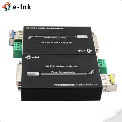 Mini 4K DVI Fiber Extender with RS232, up to 80km Transmission Distance