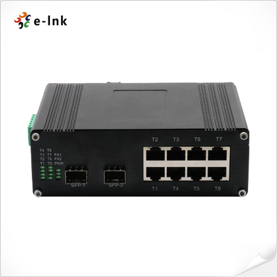Rugged Industrial Switch 8 PoE+ Ports for IP Cameras and Wireless Access Points