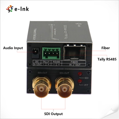 Mini 12G-SDI to Fiber Converter with Tally, RS485, and 4K Signal Loop Output
