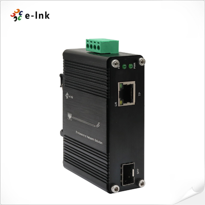 Compact Industrial 10G Copper-to-SFP+ Media Converter -40-80°C 12-48VDC