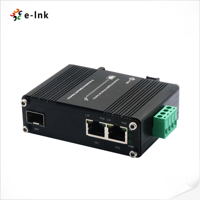 Gigabit DIN Rail Converter SFP Slot 30W PoE+ Harsh Environment