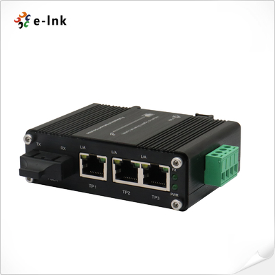 Mini Industrial 3-Port Gigabit + 1 SC Fiber Ethernet Switch -40~75°C