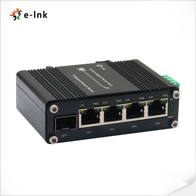 Mini Industrial 4-Port PoE+ Gigabit + 1 SFP Ethernet Switch -40~80°C