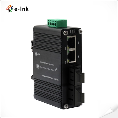 Mini Industrial 2-Port Gigabit Copper + 2-Port Fiber Ethernet Switch -40~75°C