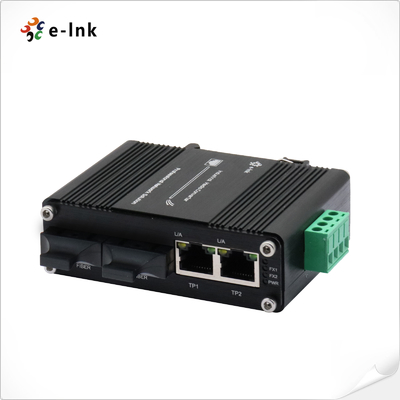 Mini Industrial 2-Port Gigabit Copper + 2-Port Fiber Ethernet Switch -40~75°C