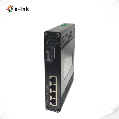 Industrial 4-Port Gigabit PoE++ Switch with 1-Port Fiber 100W per Port -40~80°C