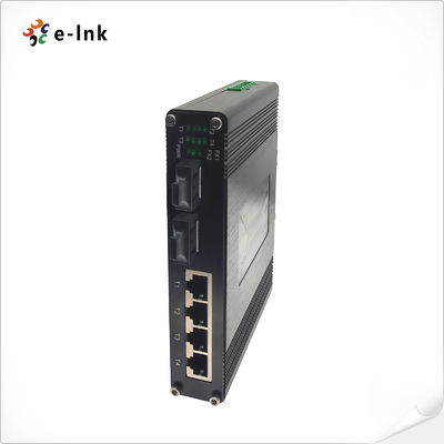 Industrial 4-Port Gigabit RJ45 + 2-Port Gigabit Fiber Ethernet Switch Redundant Power