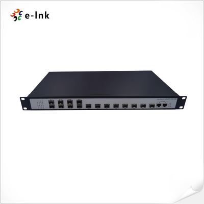 Unmanaged Fiber Optic Switch 16 SFP Slots 2 Gigabit Ethernet Ports