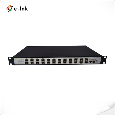 24 SFP Port Network Switch with Gigabit Uplink Wide Temperature Range