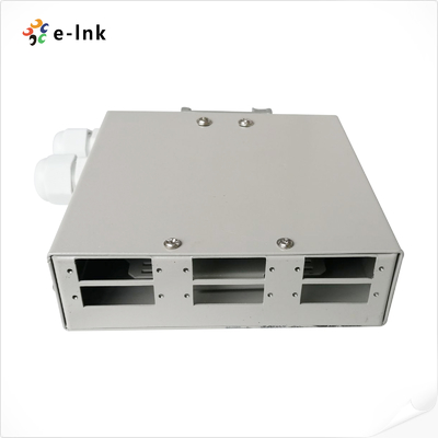6-Port DIN-Rail Fiber Splice Box with 12-Fiber Splicing Multi-Adapter Support