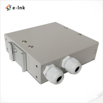 6-Port DIN-Rail Fiber Splice Box with 12-Fiber Splicing Multi-Adapter Support
