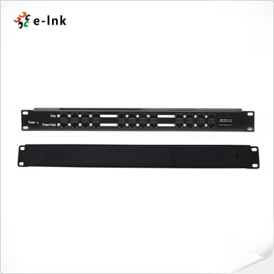 12-Port 1U Rack Mount Passive PoE Injector for IP Cameras APs