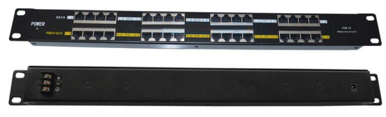 16-Port 1U Rack Mount Passive PoE Injector for IP Cameras APs