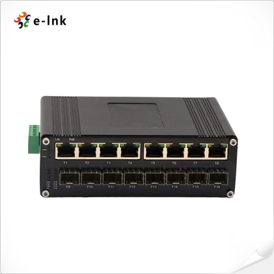 Industrial PoE Switch 8 PoE+ Ports 8 SFP Fiber Rugged Managed Ethernet