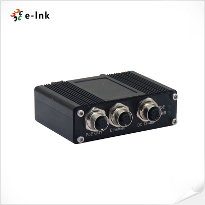 EN50155 10G 90W Industrial PoE Injector with Rugged M12 Connectors 12–48V