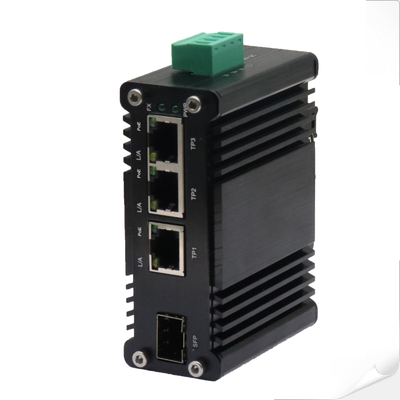 Industrial PoE Switch 3 Port PoE+ 1 SFP Wide Voltage Solar Powered