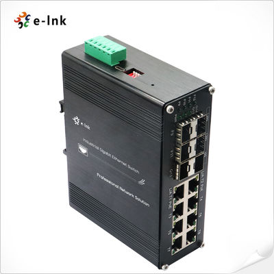 Industrial PoE+ Switch 8-Port 802.3at Managed with 10G SFP+ Fiber Uplinks