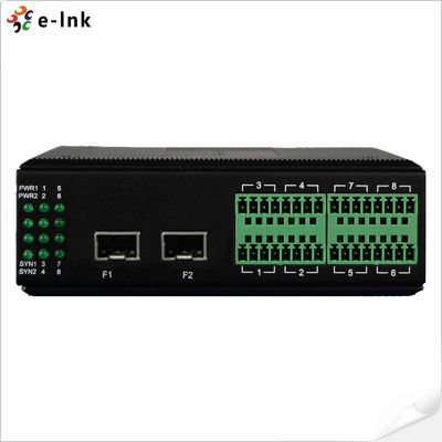 Industrial Fiber Optic Converter 4 Channel RS232 422 485 Redundant Ring Network