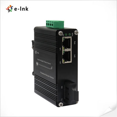 Industrial SC Ethernet to Fiber Media Converter 2-Port 10/100/1000BASE-T for Industrial Networks -40℃~75℃