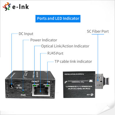 MDI 100/1000Base-Fx Fiber Ethernet Media Converter 20km