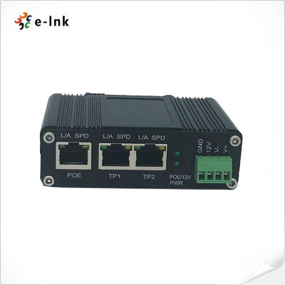 12VDC Output Industrial IEEE802.3af/at PoE Splitter with 2 Ports PoE Switch Function