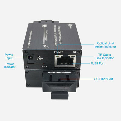 Micro Type 10/100/1000Base-Tx To 100/1000Base-Fx Ethernet Media Converter  Demi-Monde, 500m, 850nm, SC