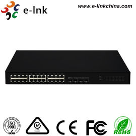 L3 Managed Ethernet POE Switch 24G + 4 10G SFP+ RISC 400MHz Processor 128Gbps Bandwidth