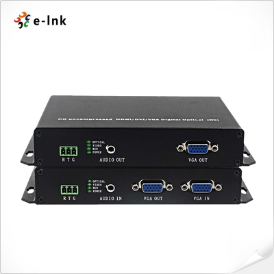 LNK-FVGA Fiber Optic VGA Extender 1080P 10KM KVM RS232 Audio Support