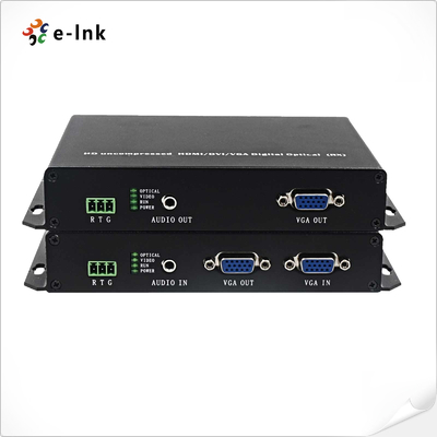 LNK-FVGA-KVM Fiber Optic VGA Extender 1080P 10KM KVM RS232 Audio