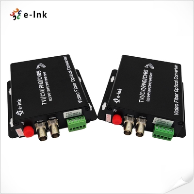 E-link 2 Channel Video Fiber Converter 120km Transmission 4-in-1 Support