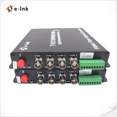 E-link 4 Channel Video Fiber Converter 120km Transmission 4-in-1 Support