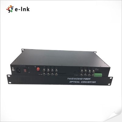 16 Channel 4-in-1 Video Fiber Transceiver 120km Support 5MP Camera