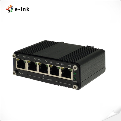 Industrial 1-Port PoE+ to 4-Port Gigabit PoE Extender 400m Cascade