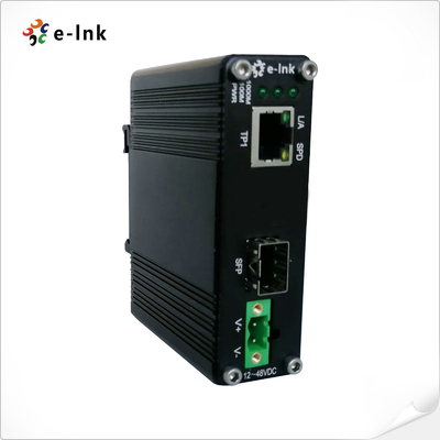 Mini Type Industrial Fiber Optic Ethernet Media Converter 10 / 100 /1000M 48VDC